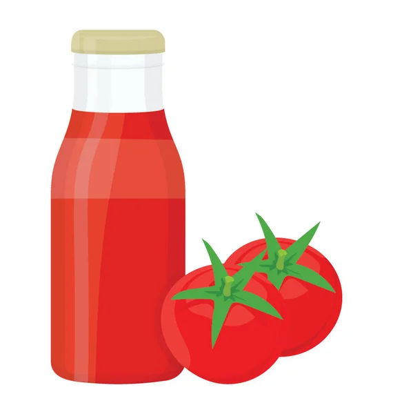 Tomate Avec Récipient Jetable Sauce Rouge Sauce Napolitaine — Image vectorielle