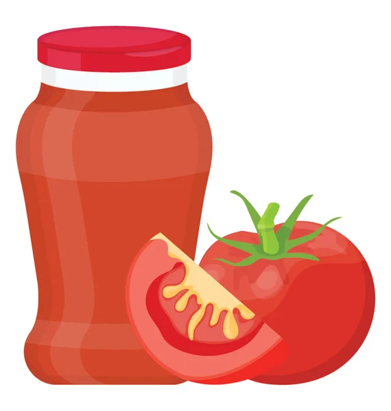 Undurchdringliche Flasche Mit Tomaten Tomatensauce — Stockvektor