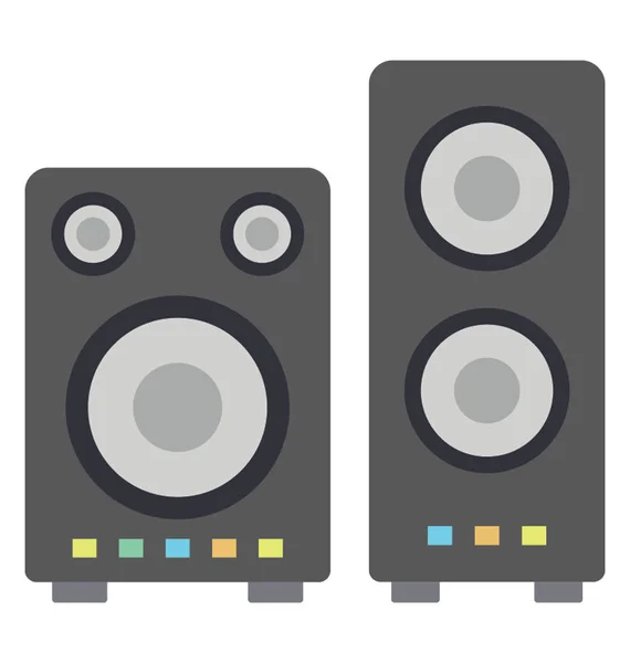 Flat Icon Musical Device Depicting Speaker — Stock Vector