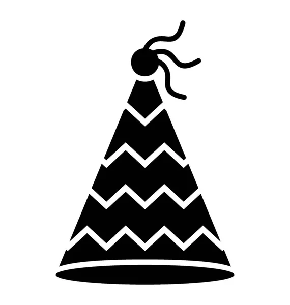 Icône Glyphe Une Casquette Cône Représentant Casquette Anniversaire — Image vectorielle