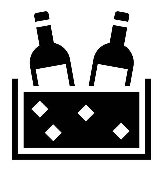 Cubo Que Contiene Botellas Conocidas Como Botellas Vino — Vector de stock