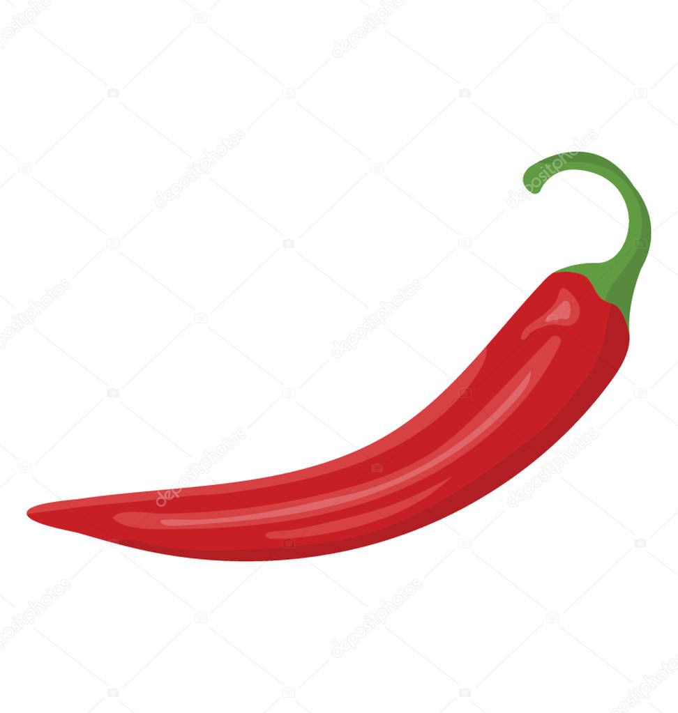 Red chilli, spice flat colored icon