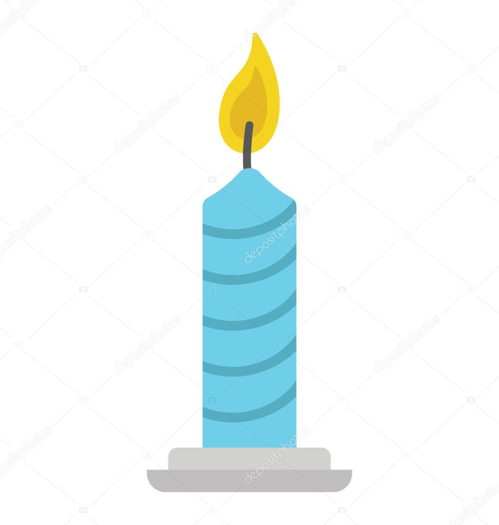 Flat icon design of a candle