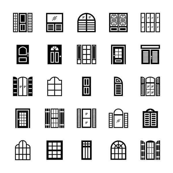 Window Shades Solid Icons — Stock Vector
