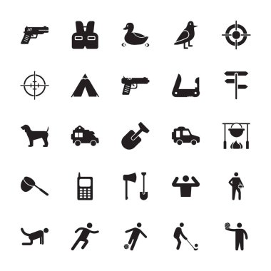 Av aksesuarları glif simgesi