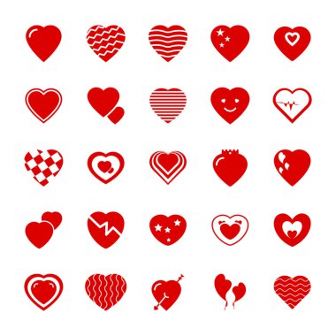 Sevgililer günü düz simgeler paketi 