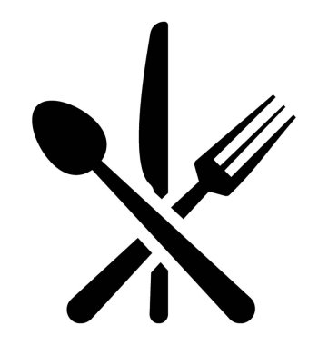 Çatal ve kaşık çatal bıçak takımı simge olarak bilinen 