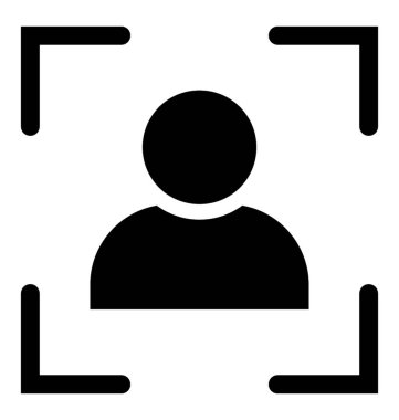 Kamera odak noktası olarak bilinen crosshair içinde insan avatar 