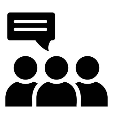 Bir şey tartışmak için tartışma grubunda bir sohbet odası 