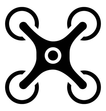 Drone quadcopter katı simgesi 