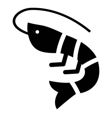 Karides resmeden bir deniz hayvan simgesi