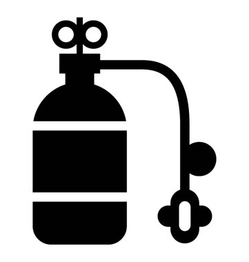 Simgesini çift silindir oksijen silindir tasvir borular ile bağlı