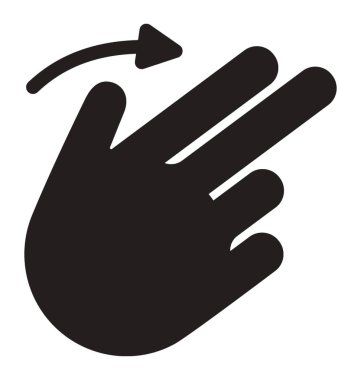 Sağ el yukarı doğru anlamı işaret eden iki parmak 