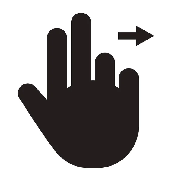 Hand Underteckna Tre Fingrar Uppåt Vilket Innebär Tre — Stock vektor