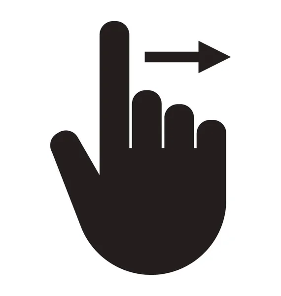 Mänsklig Hand Pekar Någonstans Med Pekfingret Med Öppen Tumme — Stock vektor