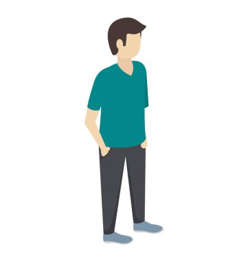 Sıradan bir kişi rahat tavırla duruyor 