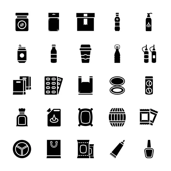 Tafelgerei Glyph Icons Set — Stockvector