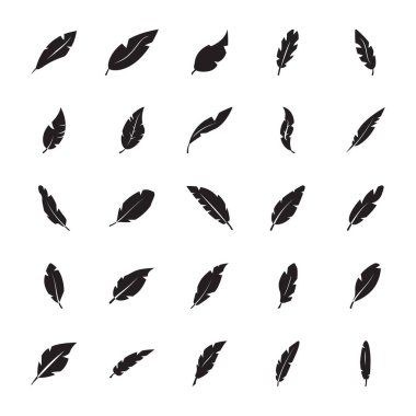 Tüy glif Icon set