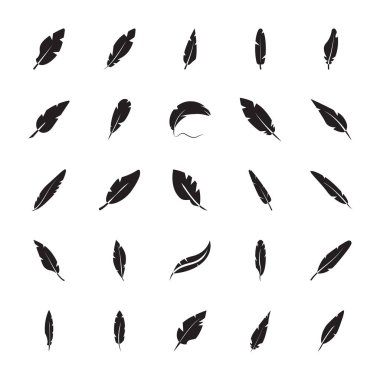 Tüy glif Icon set