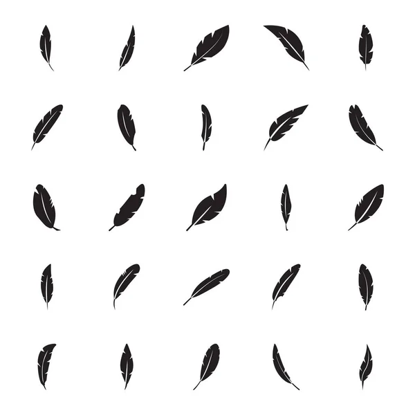 Pack Icône Glyphe Plume — Image vectorielle