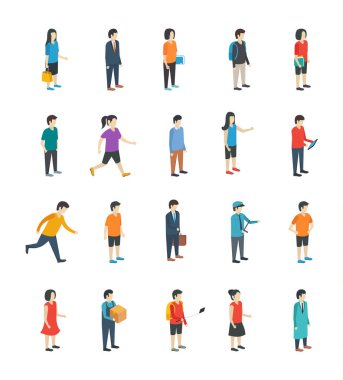 İzometrik insanlar düz simgeler