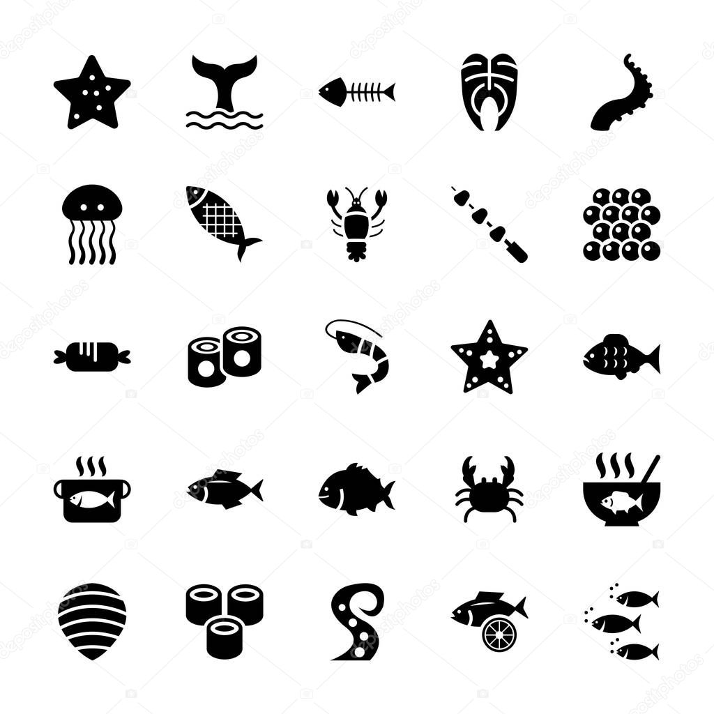 Seafood Vector Icons Pack 