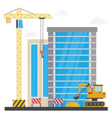 İnşaat içinde olan bir iskele binası 