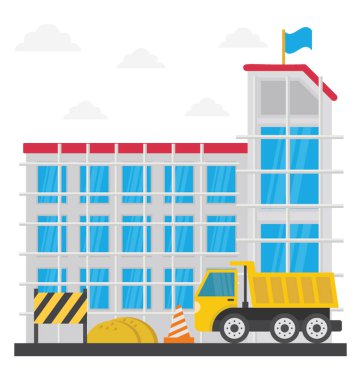 Bir şantiye veya tamir bina bir iskele  