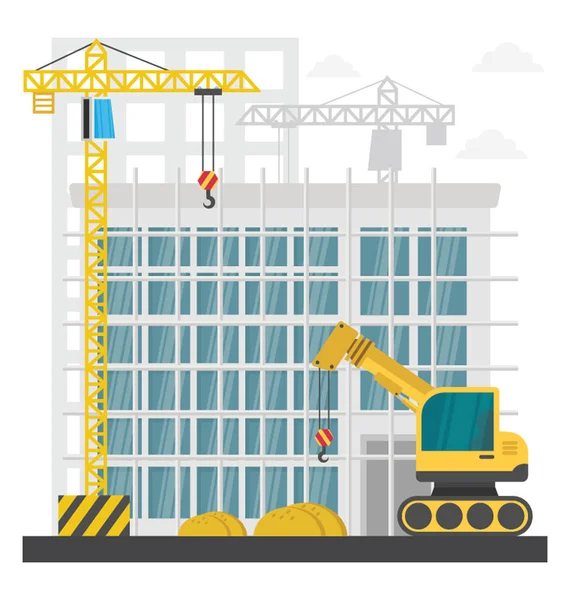 Une Construction Commerciale Architecture Bâtiment Pour Entretien — Image vectorielle
