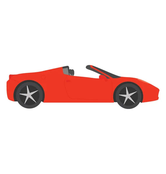 Red Colored Car Roof Known Convertible Vehicle — Stock Vector