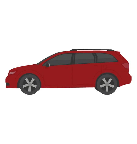 Una Minivan Color Rojo Para Transportar Personas — Vector de stock