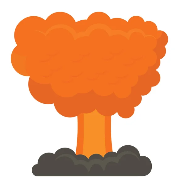 Incendie Provenant Fumée Bombe Nucléaire — Image vectorielle