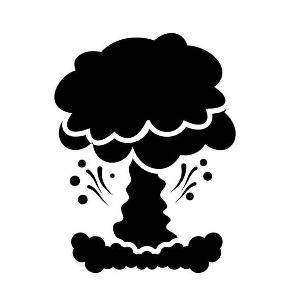 Nuclear Bomb Cause Fire Showing Volcanic Blast — Stock Vector