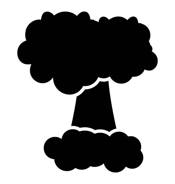 Bomba Nucleare Che Causa Fuoco Mostrando Esplosione Vulcanica — Vettoriale Stock