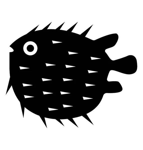 Kleine Fische Mit Kleinen Flossen Bekannt Als Kugelfischbild — Stockvektor