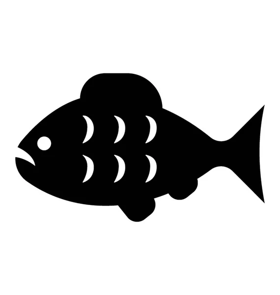 Pescado Horrible Come Sobre Todo Carne — Vector de stock
