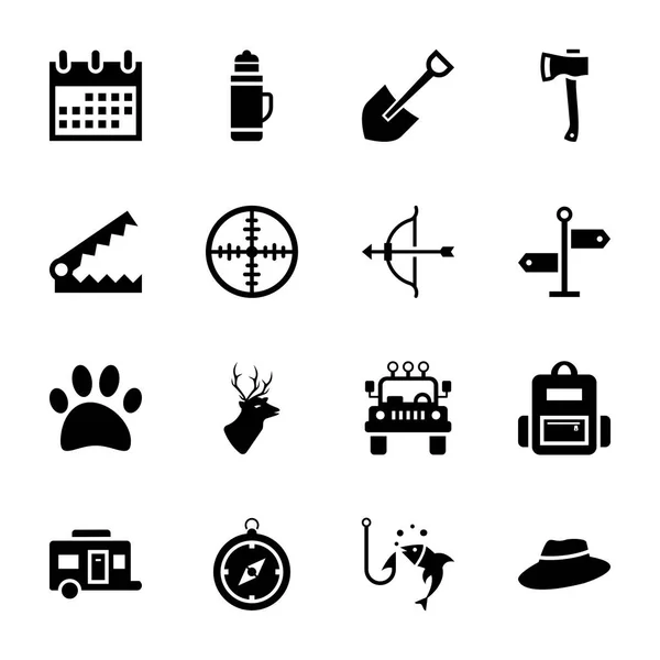 Hunting Tools Icons Set — Stock Vector