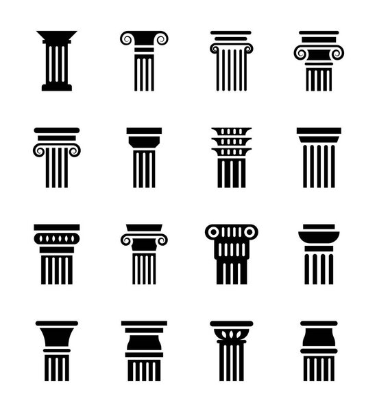 Pillar vector icons set 6