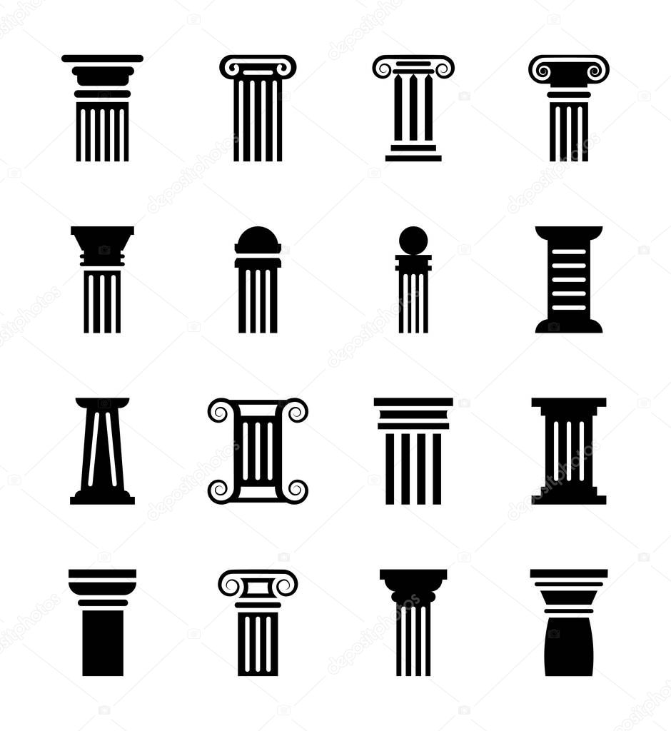 Pillar vector icons set 4