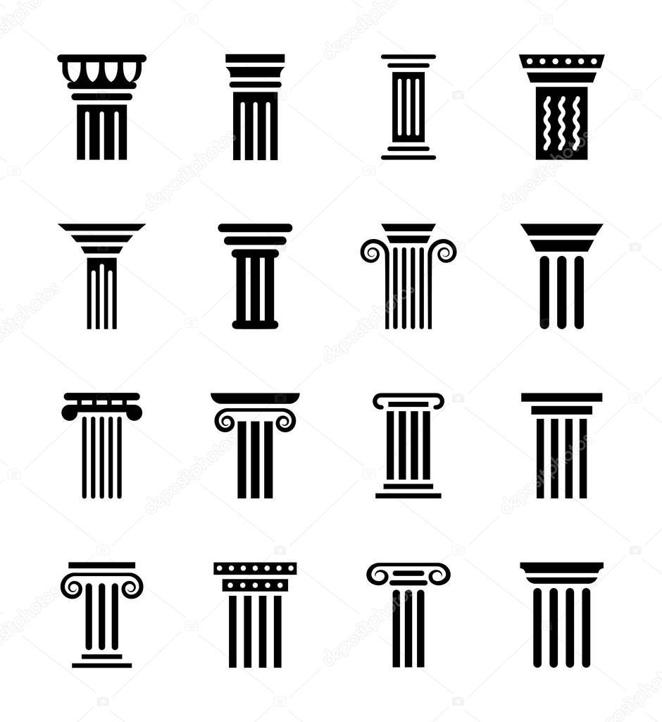 Pillar vector icons set 2