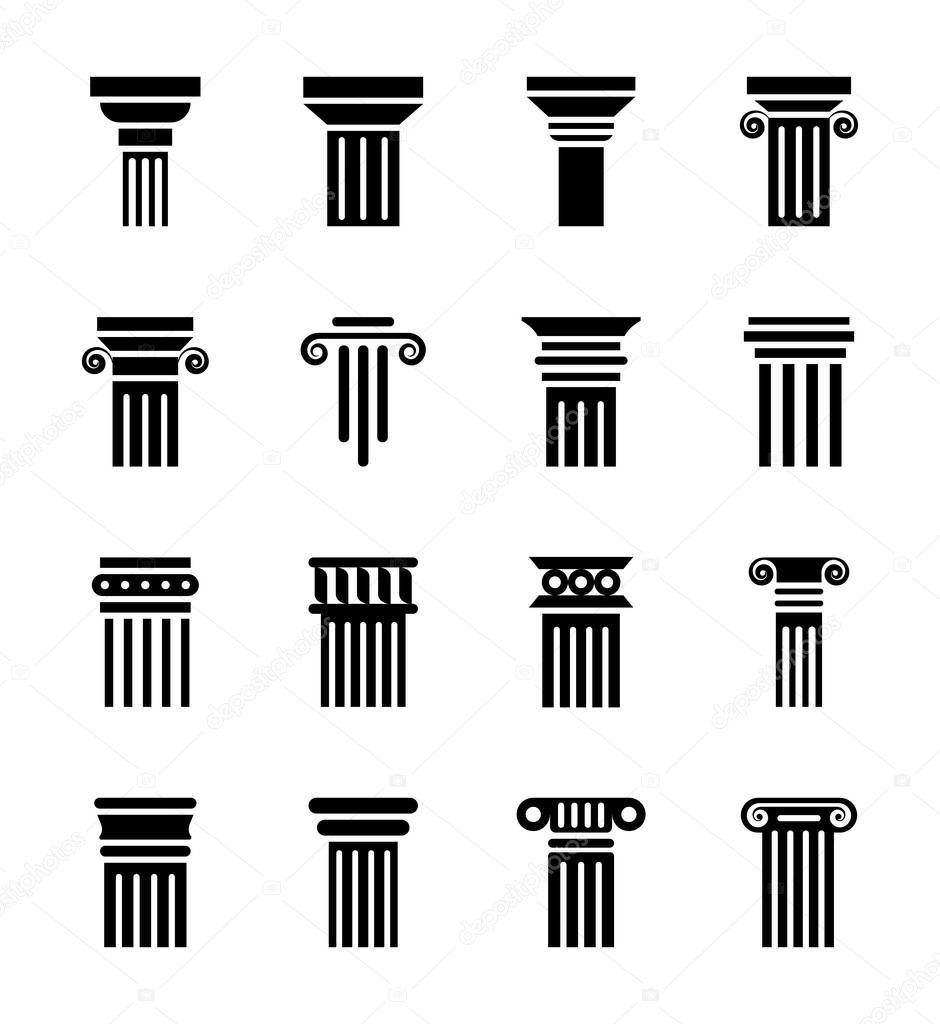 Pillar vector icons set 1