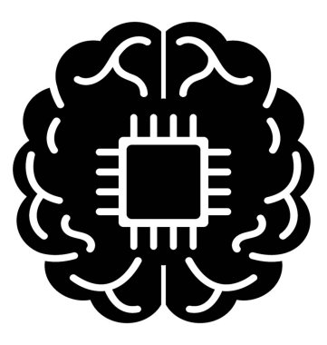 İzole simgesi tasarım dijital beyin