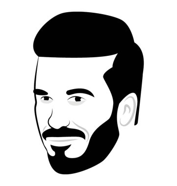 Erkek sakallı portre çizim