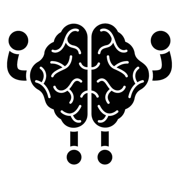 Ludzki Mózg Wyświetlono Prezentując Ideę Mózgu Siły Mięśni — Wektor stockowy