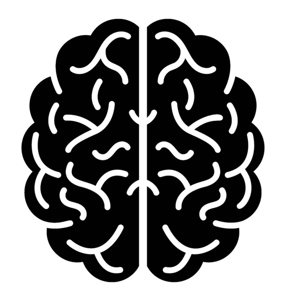 Otak Manusia Desain Terisolasi - Stok Vektor