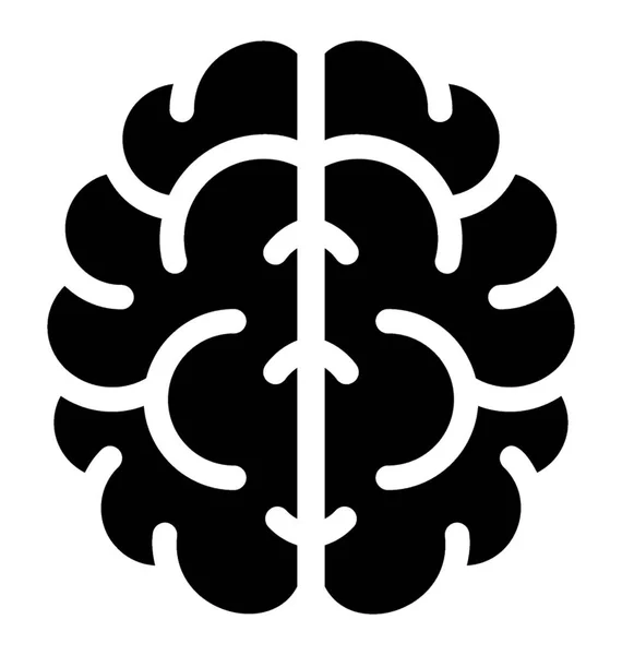 Beyin Izole Simgesi Tasarım — Stok Vektör