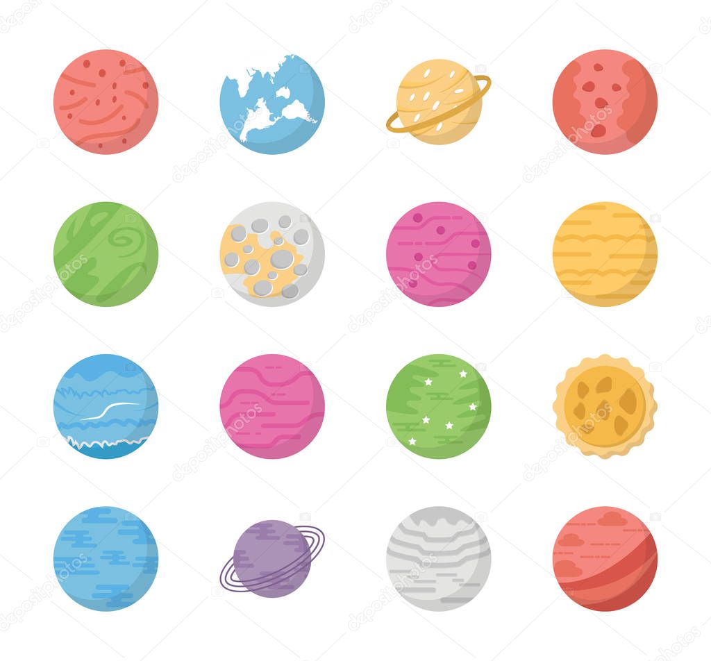Space Stars Icons Set