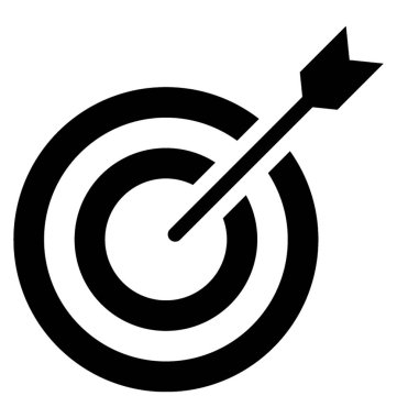 hedef üzerinde sağa ok