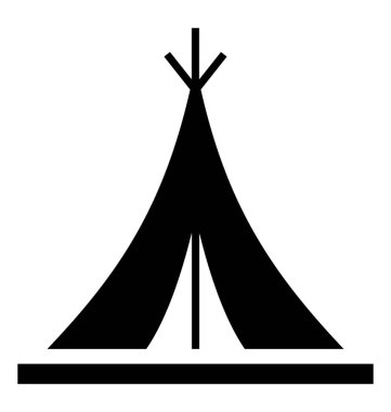 Kamp çadır izole simgesi