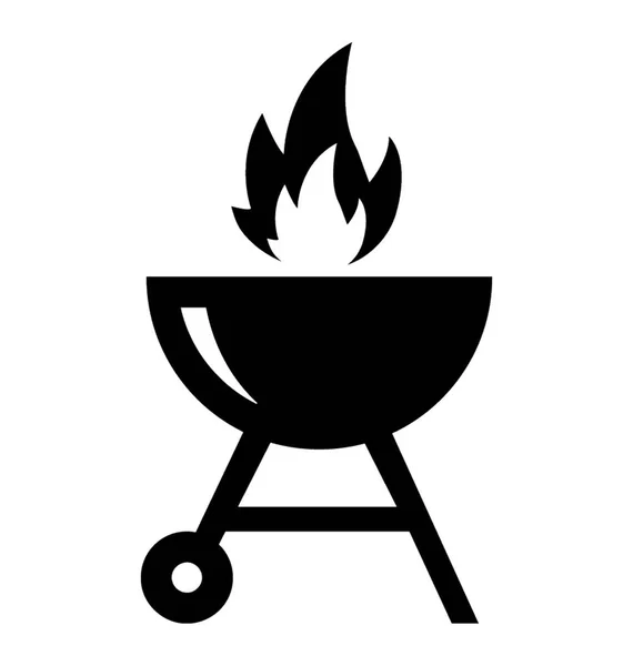 Ψησταριά Κάρβουνου Εμφάνιση Ιδέα Για Υπαίθριο Μαγείρεμα — Διανυσματικό Αρχείο